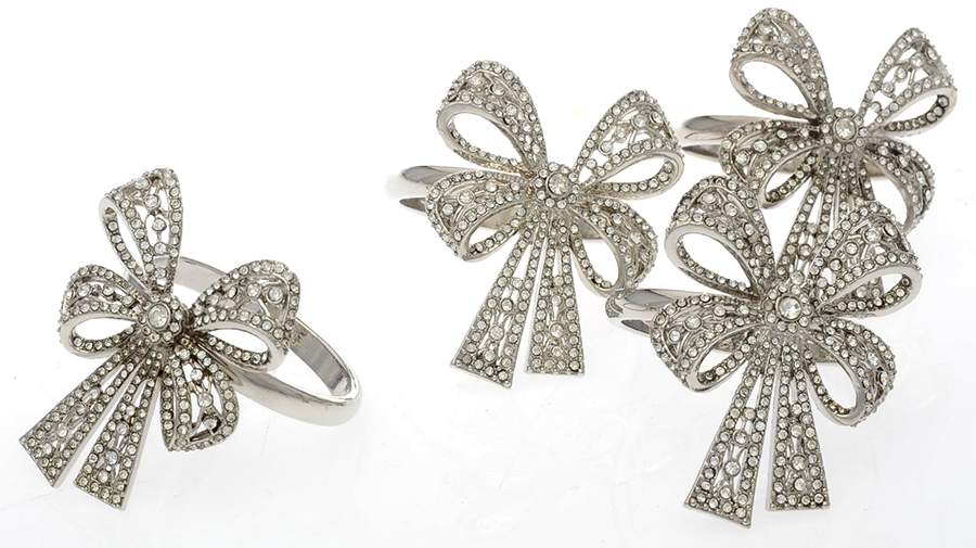 Platinum Plated Hollowware Napkin Ring - Set of 4 by L'Objet-1