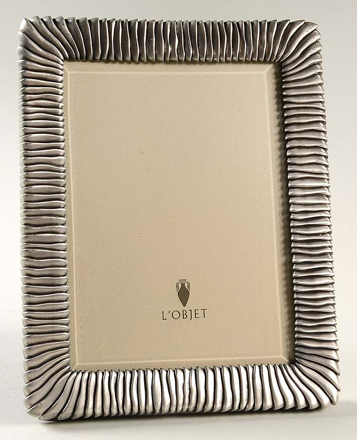 Pleats (Platinum Plated, Hollowware) 5" X 7" Picture Frame by L'Objet-1