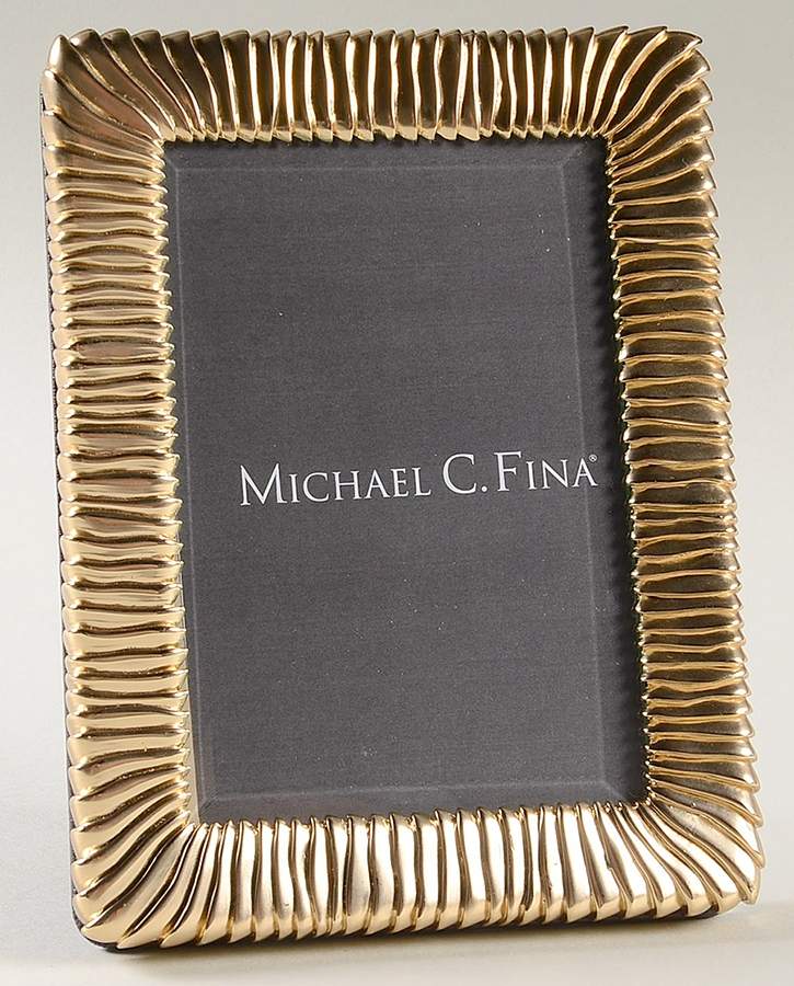 Pleats (Gold Electroplate, Hollowware) Frame-Holds 4" X 6" Picture by L'Objet-1