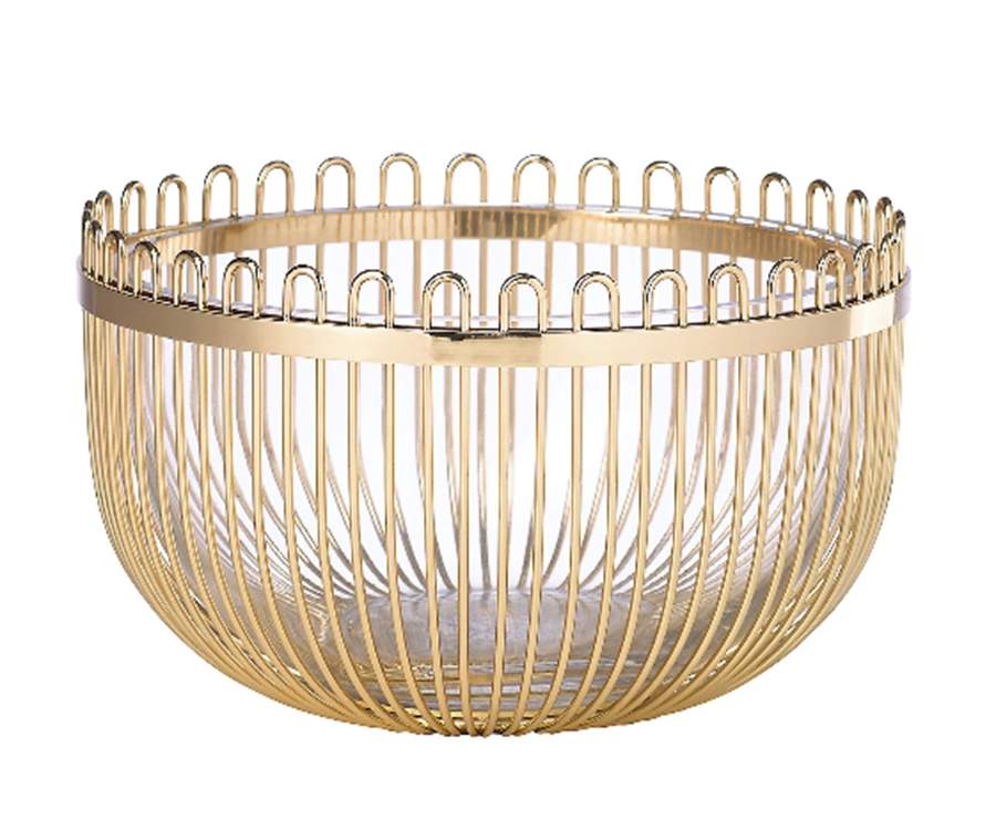 Keaton Street (Gold Plate, Hollowware) Centerpiece Stand with Glass Bowl by Lenox-1