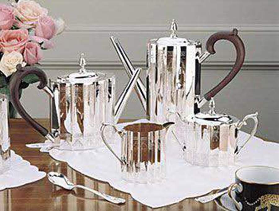 Paul Revere (Sterling, Hollowware) 4 Piece Tea Set (SCP, STP, SCR, SSU) by Lunt Silver-1