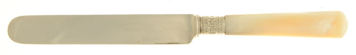 Pearl Handle 7 (Silverplate) Blunt Hollow Knife by Landers, Frary & Clark-1