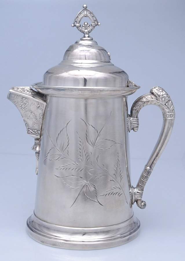 59 (Silverplate, Hollowware) Water Pitcher with Hinged Lid by Lexington Silver Plate Co-1