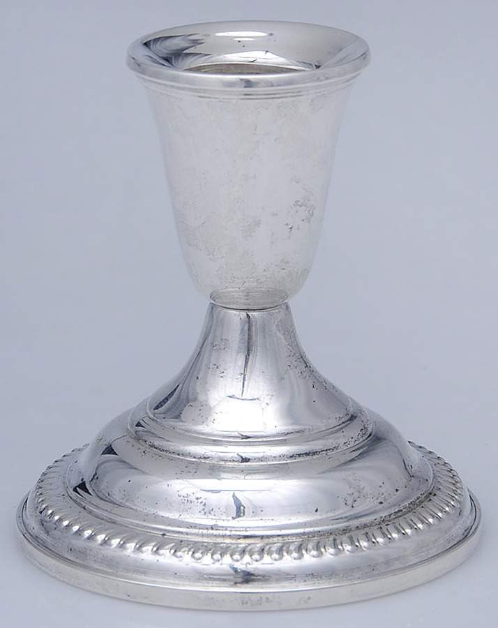 56 (Sterling, Hollowware) 3" Weighted Candleholder by Lunt Silver-1