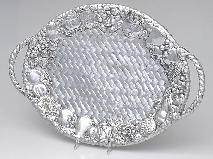 Fruit Weave (Aluminum, Hollowware) 22" Oval Serving Platter by Lenox-1