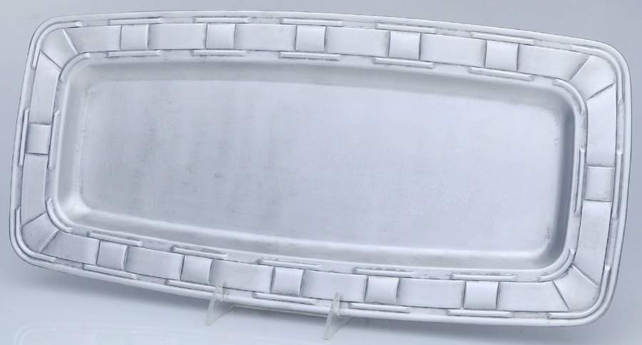 Woven Traditions (Aluminum, Hollowware) 19" Rectangular Platter by Longaberger (Metal)-1