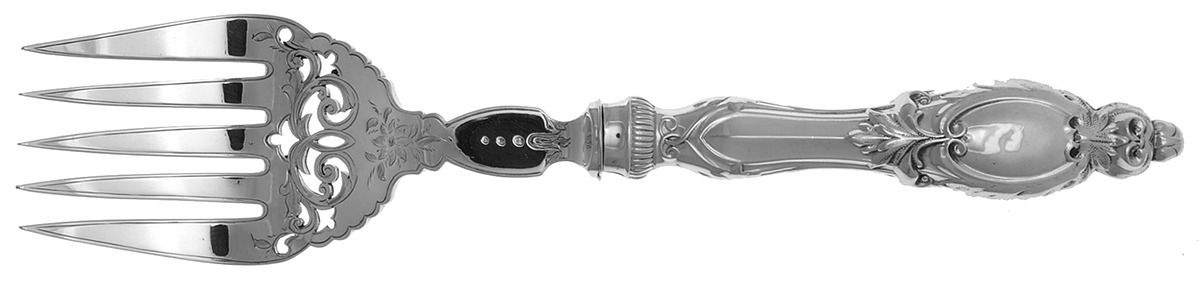 Silverplate Flatware Hollow Handle Fish Serving Knife, Silverplt Blade by Latham & Morton-1