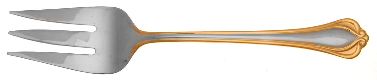 Alcott Gold (Stainless) Medium Solid Cold Meat Serving Fork by Lenox-1