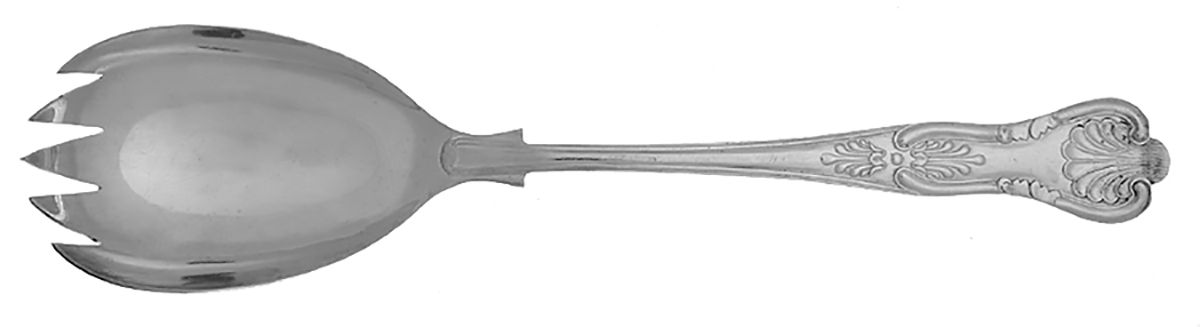 Kings (Silverplate) Solid Salad Serving Fork by Lewis Rose-1
