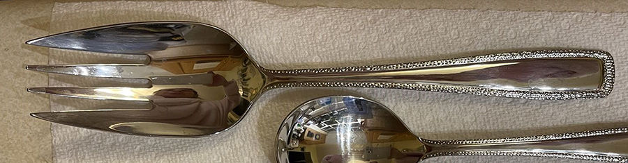 LF9 Medium Solid Cold Meat Serving Fork by Lenox-1