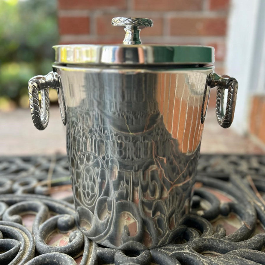 Equestrian Braid (Stainless, Hollowware) Ice Bucket & Lid by Ralph Lauren Flatware-1