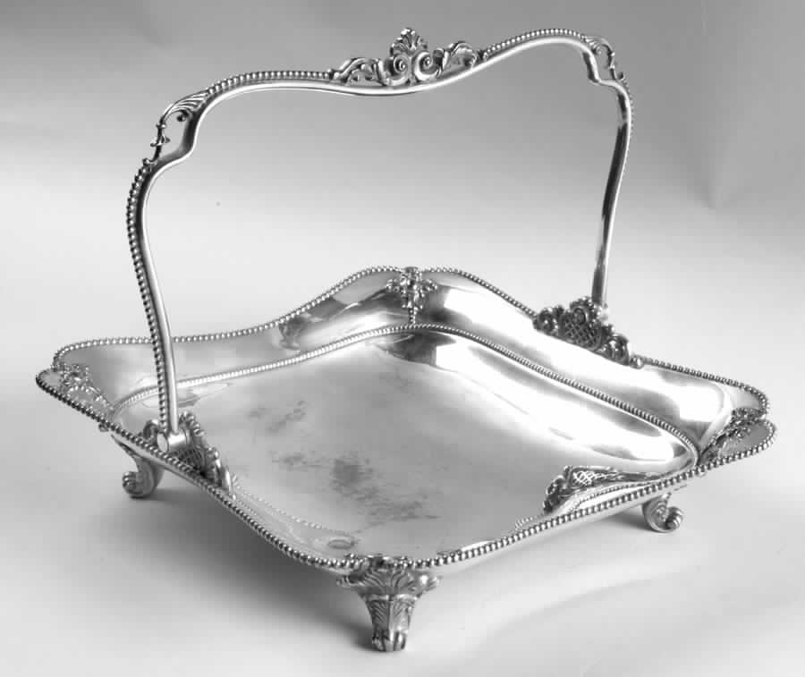 Silverplate Hollowware Footed Cake Basket by Meriden Britannia -1