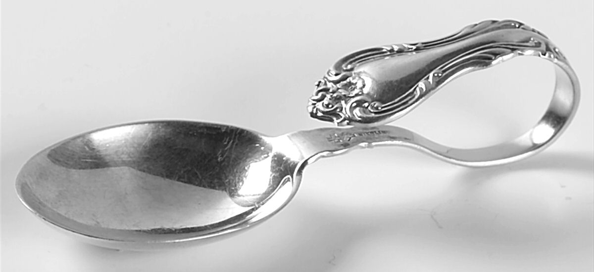 Amaryllis (Sterling, 1951), USA Curved Handle Baby Spoon by Manchester-1