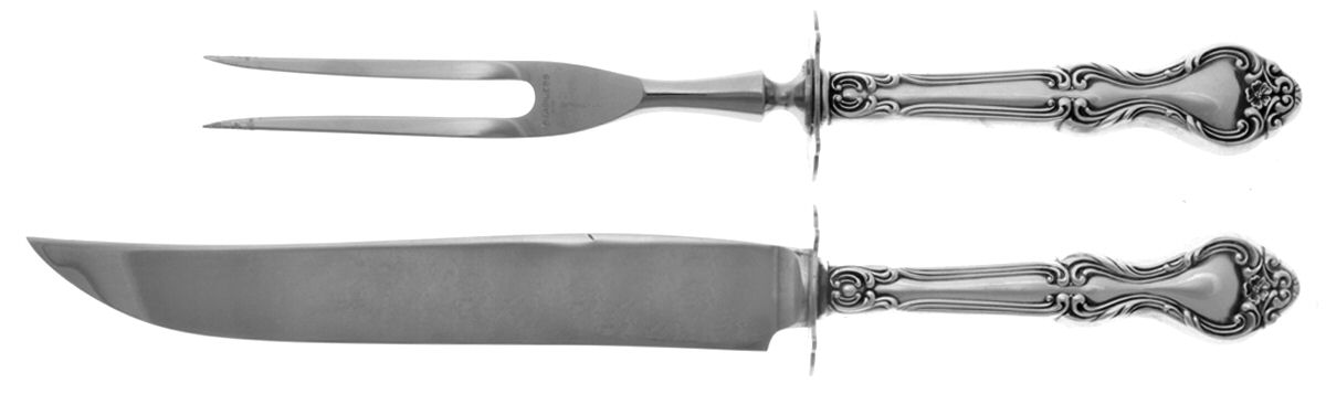Amaryllis (Sterling, 1951), USA Small Stainless Blade 2-Piece Steak Carving Set by Manchester-1