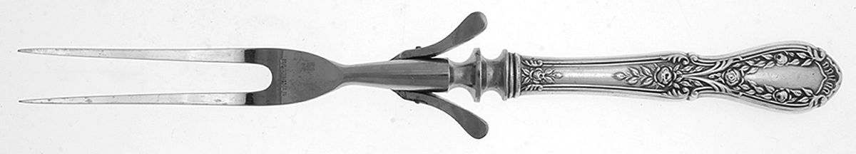 American Beauty (Sterling, 1935) Small Steak Carving Fork with Stainless Prongs by Manchester-1