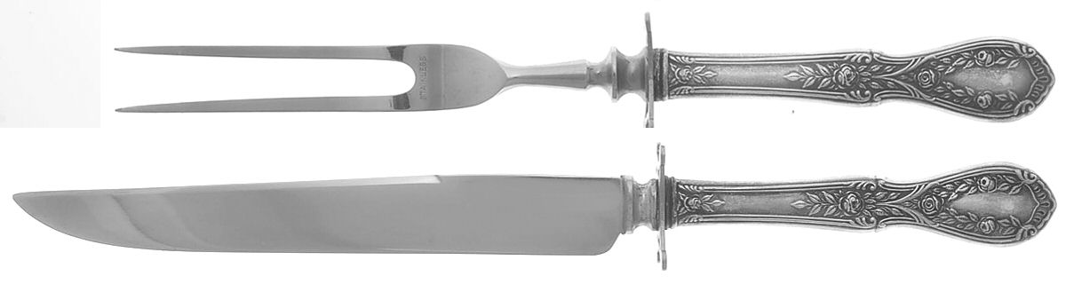 American Beauty (Sterling, 1935) Small Stainless Blade 2-Piece Steak Carving Set by Manchester-1