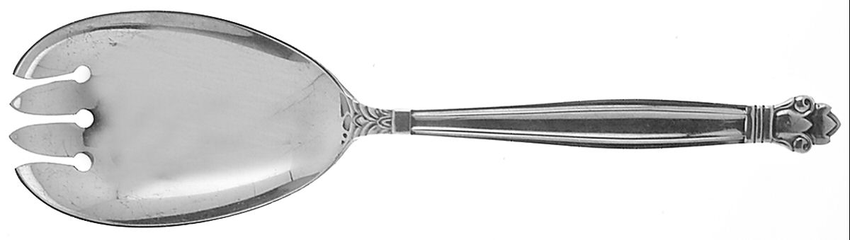 Copenhagen (Sterling, 1936, No Monograms) Solid Salad Serving Fork by Manchester-1