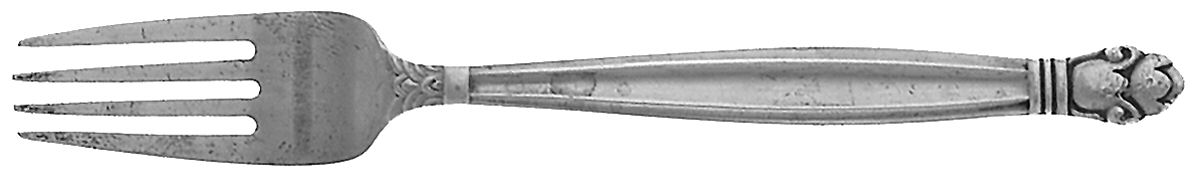 Copenhagen (Sterling, 1936, No Monograms) Solid Youth Tea Fork by Manchester-1