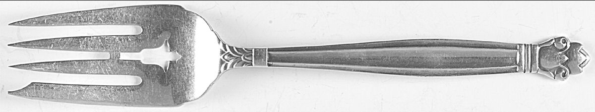 Copenhagen (Sterling, 1936, No Monograms) Medium Solid Cold Meat Serving Fork by Manchester-1