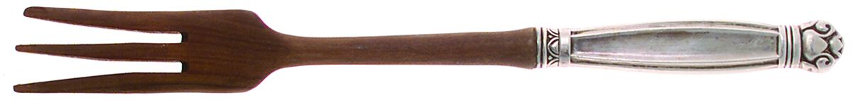 Copenhagen (Sterling, 1936, No Monograms) Salad Serving Fork with Wooden Prongs by Manchester-1