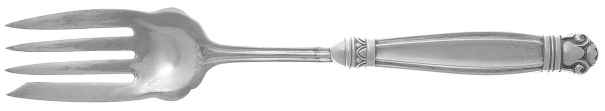 Copenhagen (Sterling, 1936, No Monograms) Medium Cold Meat Serving Fork, Plated Tines by Manchester-1