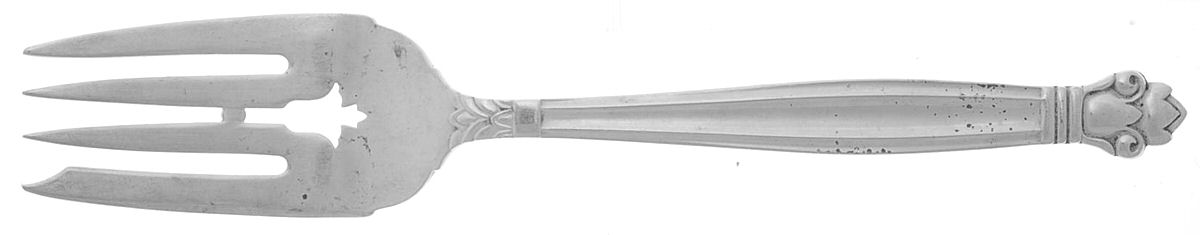 Copenhagen (Sterling, 1936, No Monograms) Small Solid Cold Meat Serving Fork by Manchester-1