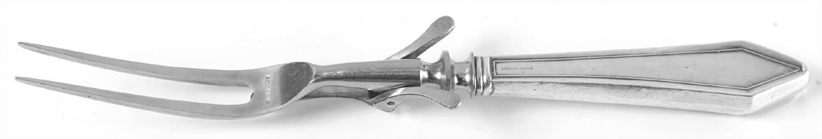 Dixie (Sterling, 1910-1932) Small Steak Carving Fork with Stainless Prongs by Manchester-1