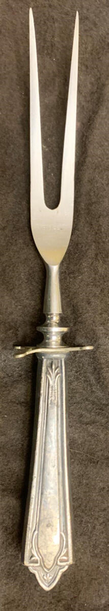 Doric (Sterling, 1932) Large Stainless-Prong Roast Carving Fork by Manchester-1