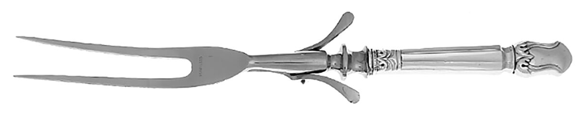 Duke of Windsor (Sterling, 1937) Large Stainless-Prong Roast Carving Fork by Manchester-1