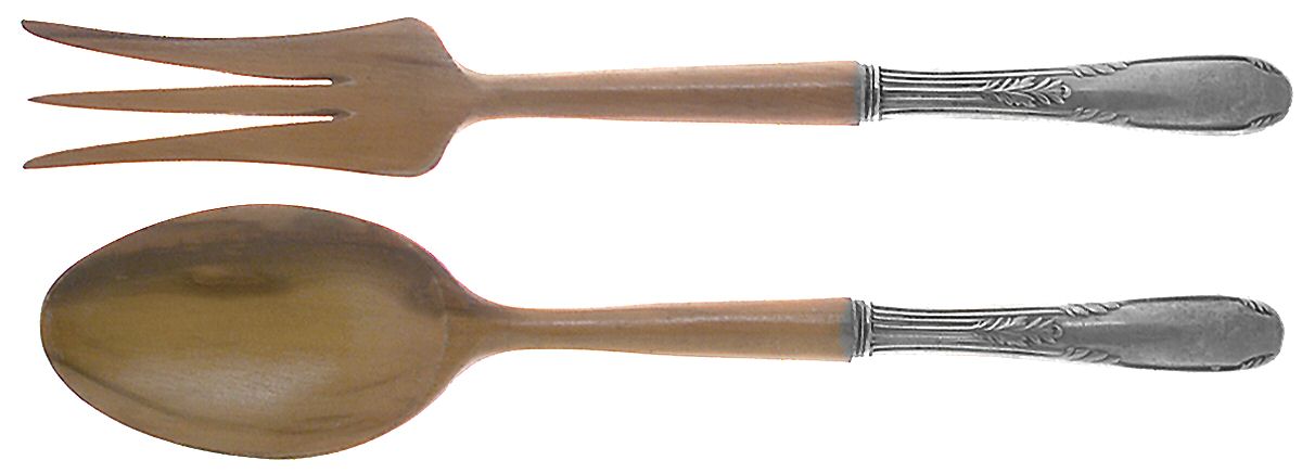 Fleetwood (Sterling, 1910) Wooden Bowl 2-Piece Salad Set by Manchester-1