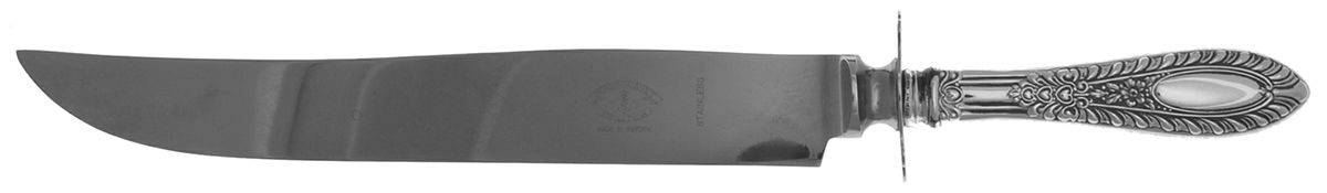 Gadroonette (Sterling, 1938, No Monograms) Large Carving/Roast Knife StnlBl w/Sterling Guard by Manchester-1