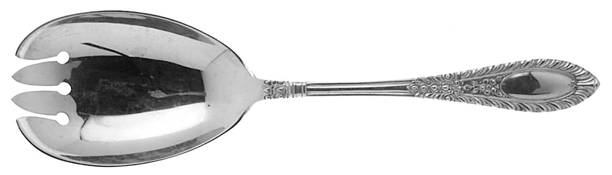 Gadroonette (Sterling, 1938, No Monograms) Solid Salad Serving Fork by Manchester-1