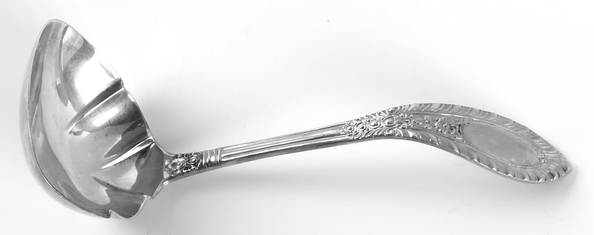 Gadroonette (Sterling, 1938, No Monograms) Solid Gravy Ladle by Manchester-1