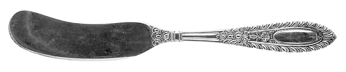 Gadroonette (Sterling, 1938, No Monograms) Flat Handle Butter Spreader by Manchester-1