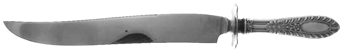 Gadroonette (Sterling, 1938, No Monograms) Large Stainless Blade Roast Carving Knife by Manchester-1