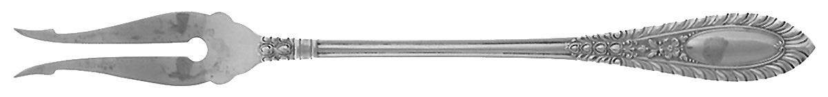 Gadroonette (Sterling, 1938, No Monograms) Long Handle Olive Fork by Manchester-1
