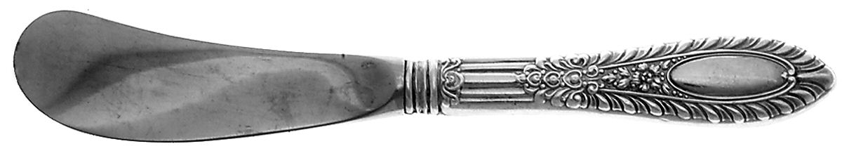 Gadroonette (Sterling, 1938, No Monograms) Butter Spreader Hollow Hdl-Paddle/Stainless Blade by Manchester-1