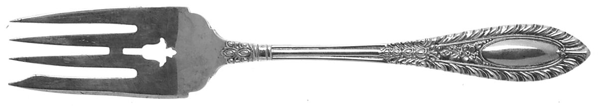Gadroonette (Sterling, 1938, No Monograms) Small Solid Cold Meat Serving Fork by Manchester-1
