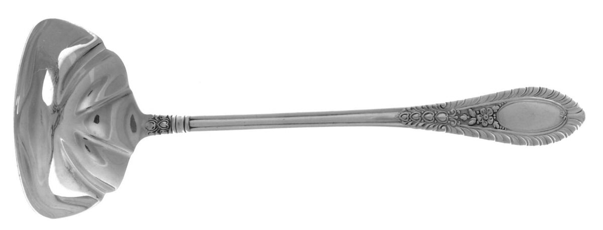 Gadroonette (Sterling, 1938, No Monograms) Solid Piece Cream Ladle by Manchester-1