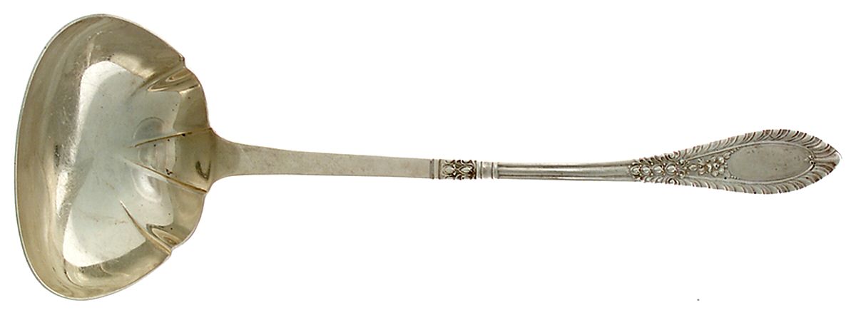 Gadroonette (Sterling, 1938, No Monograms) Oyster Ladle Solid Piece by Manchester-1