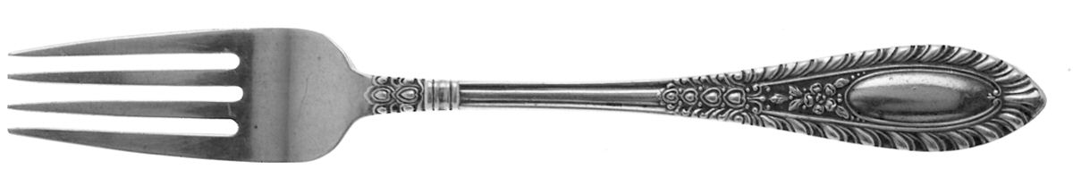 Gadroonette (Sterling, 1938, No Monograms) Solid Youth Tea Fork by Manchester-1