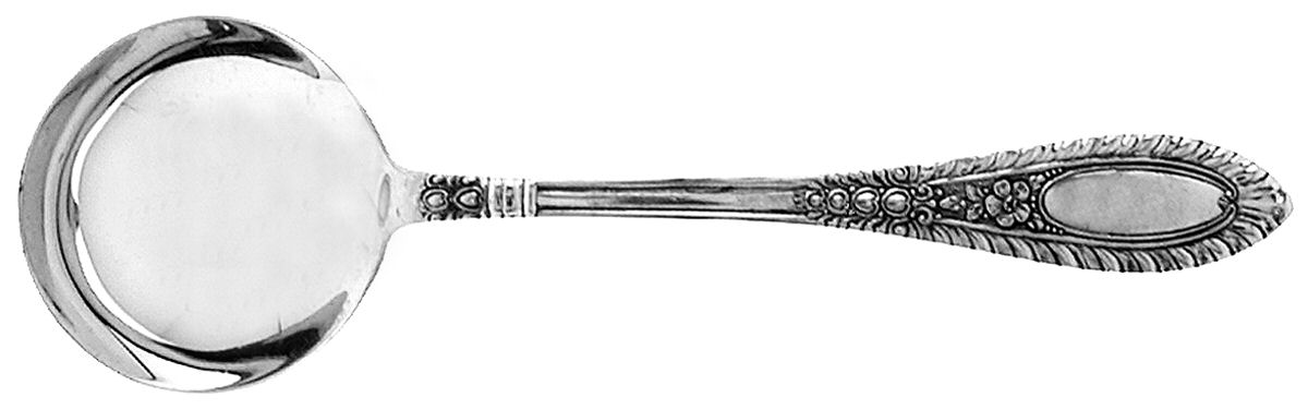 Gadroonette (Sterling, 1938, No Monograms) Round Bowl Soup Spoon (Bouillon) by Manchester-1