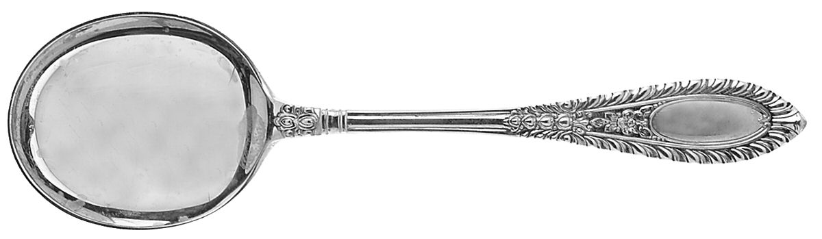 Gadroonette (Sterling, 1938, No Monograms) Round Bowl Soup Spoon (Gumbo) by Manchester-1
