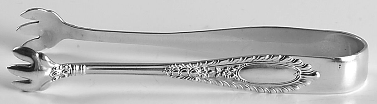 Gadroonette (Sterling, 1938, No Monograms) Small Sugar Tongs by Manchester-1