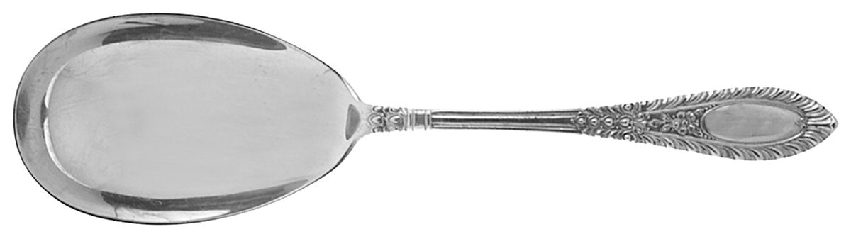 Gadroonette (Sterling, 1938, No Monograms) Solid Salad Serving Spoon by Manchester-1