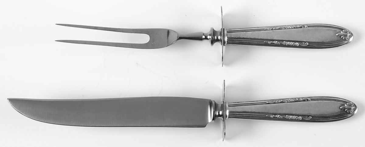 Leonore (Sterling, 1939) 2 Piece Small Carving Set W/ Sterling Guard by Manchester-1