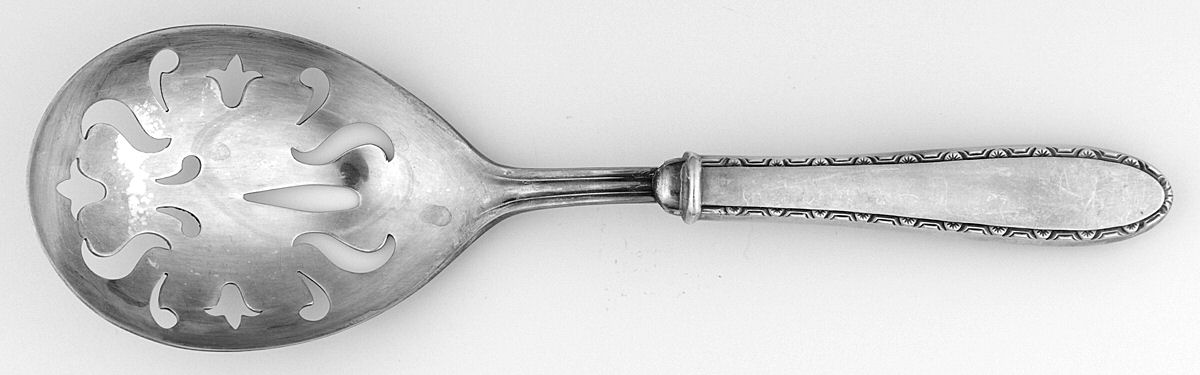 Manchester (Sterling, 1932, No Monograms) Pierced Casserole Spoon with Silverplate Bowl by Manchester-1