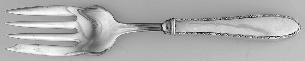 Manchester (Sterling, 1932, No Monograms) Small Cold Meat Serving Fork, Plated Tines by Manchester-1