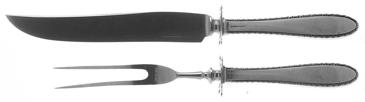 Manchester (Sterling, 1932, No Monograms) Small Stainless Blade 2-Piece Steak Carving Set by Manchester-1