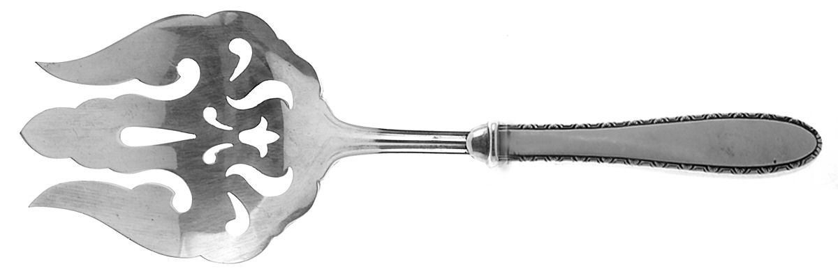 Manchester (Sterling, 1932, No Monograms) Medium Cold Meat Serving Fork, Plated Tines by Manchester-1